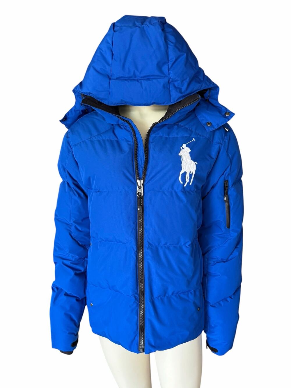 Polo Ralph Lauren Mens Big Pony Hooded Down Puffer Jacket Coat Royal Blue Small